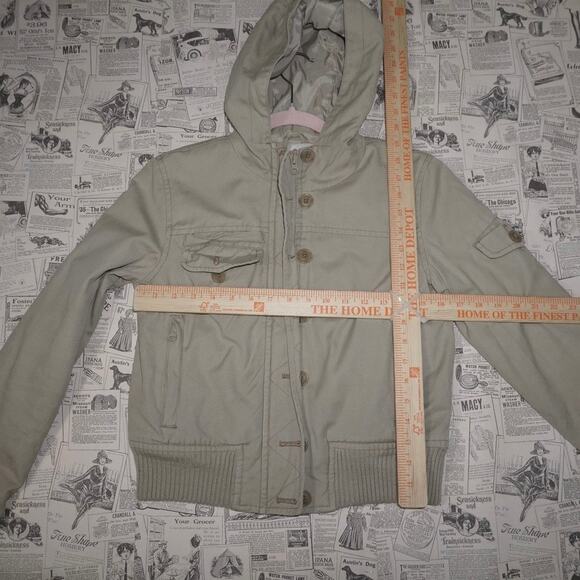 Small - Vintage Y2K MOSSIMO 2000s femme khaki hooded jacket - Picture 4 of 4